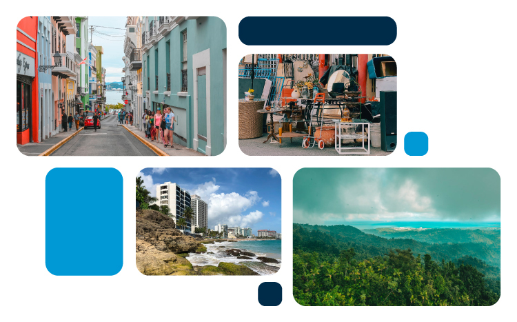 Graphic illustrating different places in Puerto Rico